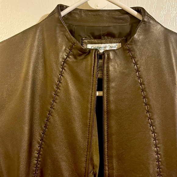 NWOT Bronze soft leather jacket - Coldwater Creek - Size Small - Picture 2 of 13